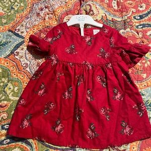 Red old navy dress with diaper cover